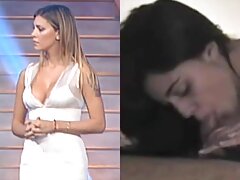 Une chienne à talons hauts est dans le salon amateur belge porno où elle se frotte